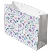 Purple Green Watercolor Wildflower Groot Cadeauzakje (Achterkant Gekanteld)