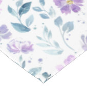 Purple Green Watercolor Wildflower Tafelkleed (Gekanteld)