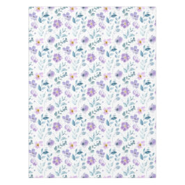 Purple Green Watercolor Wildflower Tafelkleed