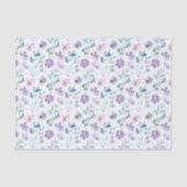 Purple Green Watercolor Wildflower Tissuepapier (Voorkant)