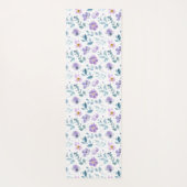 Purple Green Watercolor Wildflower Yogamat (Achterkant)