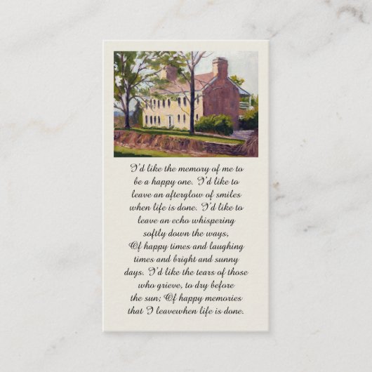 Purple Green Yellow Blue Sympathy Card Visitekaartje (Voorkant)