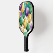 PURPLE GREEN YELLOW MARDI GRAS BALLOONS PICKLEBALL PADDLE (Links)
