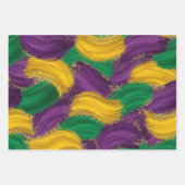 PURPLE GREEN YELLOW MARDI GRAS BRUSH STROKES INPAKPAPIER VEL (Voorkant)