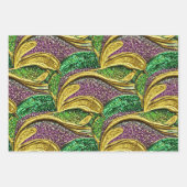 PURPLE GREEN YELLOW MARDI GRAS BRUSH STROKES INPAKPAPIER VEL (Voorkant 3)