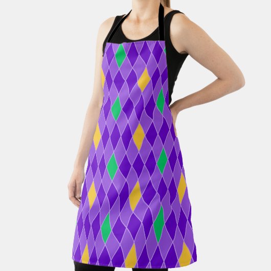 PURPLE GREEN YELLOW MARDI GRAS DIAMOND PATTERN SCHORT (Insitu)