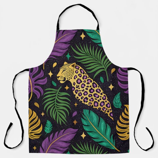 PURPLE GREEN YELLOW MARDI GRAS FEATHERS SCHORT (Voorkant)