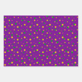 PURPLE GREEN YELLOW MARDI GRAS PATTERNS INPAKPAPIER VEL (Voorkant 2)