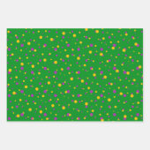 PURPLE GREEN YELLOW MARDI GRAS PATTERNS INPAKPAPIER VEL (Voorkant)