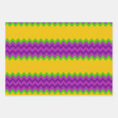 PURPLE GREEN YELLOW MARDI GRAS PATTERNS INPAKPAPIER VEL (Voorkant 2)