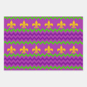PURPLE GREEN YELLOW MARDI GRAS PATTERNS INPAKPAPIER VEL (Voorkant)
