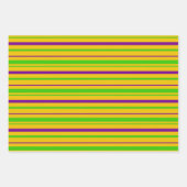 PURPLE GREEN YELLOW MARDI GRAS STRIPES INPAKPAPIER VEL (Voorkant 2)