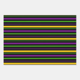 PURPLE GREEN YELLOW MARDI GRAS STRIPES INPAKPAPIER VEL