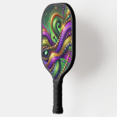 PURPLE GREEN YELLOW MARDI GRAS WAVES & BEADS PICKLEBALL PADDLE (Links)