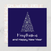 Purple Greeting Card Merry Christmas New Year tree Feestdagenkaart (Voorkant / Achterkant)