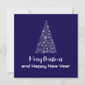 Purple Greeting Card Merry Christmas New Year tree Feestdagenkaart (Voorkant)