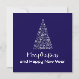 Purple Greeting Card Merry Christmas New Year tree Feestdagenkaart