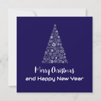 Purple Greeting Card Merry Christmas New Year tree Feestdagenkaart