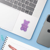 purple gummy bear sticker (Laptop met iPhone)