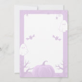 Purple Halloween Monster Baby Shower Design Kaart (Achterkant)