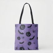 Purple Halloween Tote with creatures booo Tote Bag (Voorkant)