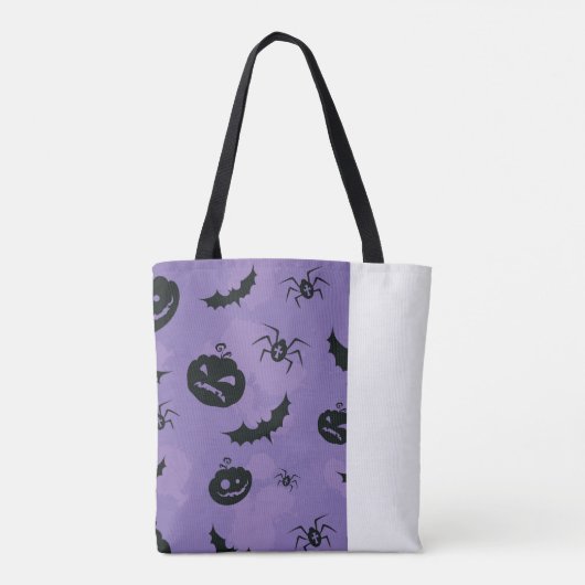Purple Halloween Tote with creatures booo Tote Bag (Achterkant)