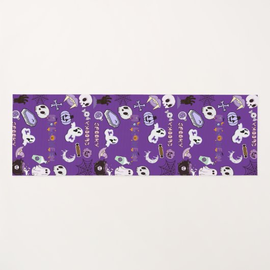 Purple Halloween Yogamat (Voorkant (horizontaal))