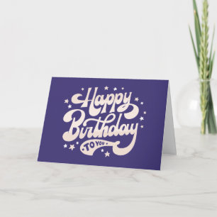 Purple Happy Birthday Card Kaart