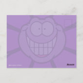 Purple Happy Flower Screwball Graphics Briefkaart (Achterkant)