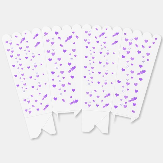 Purple Heart Cluster Popcorn Bedankdoosjes (Ongevouwen)