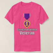 Purple Heart Combat Wounded Veteran T-shirt (Design voorkant)