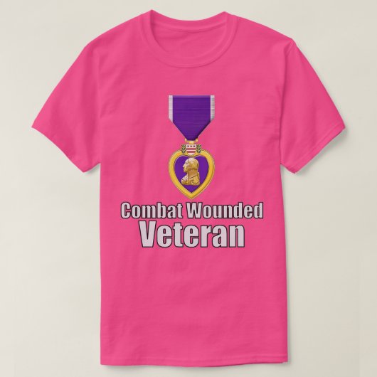 Purple Heart Combat Wounded Veteran T-shirt (Design voorkant)