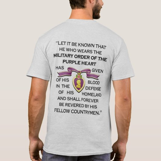 "PURPLE HEART QUOTE" T-Shirt (Achterkant)