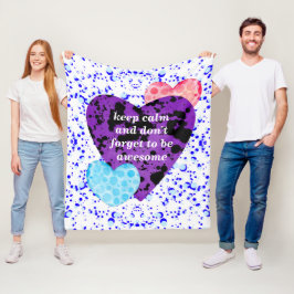 Purple heart vibrant red love fleece deken