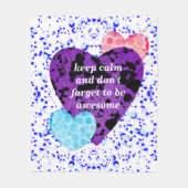 Purple heart vibrant red love fleece deken (Voorkant)