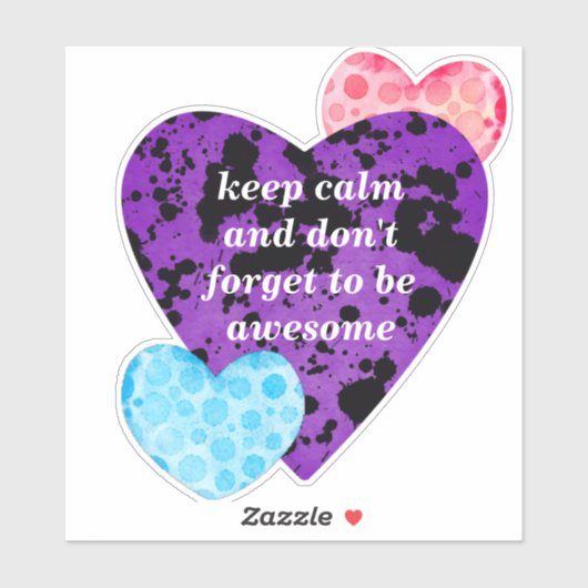 Purple heart vibrant red love sticker (Vel)