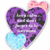 Purple heart vibrant red love sticker (Voorkant)