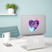Purple heart vibrant red love sticker (Laptop op bureau)