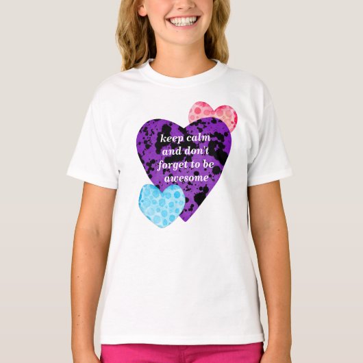 Purple heart vibrant red love t-shirt (Voorkant)