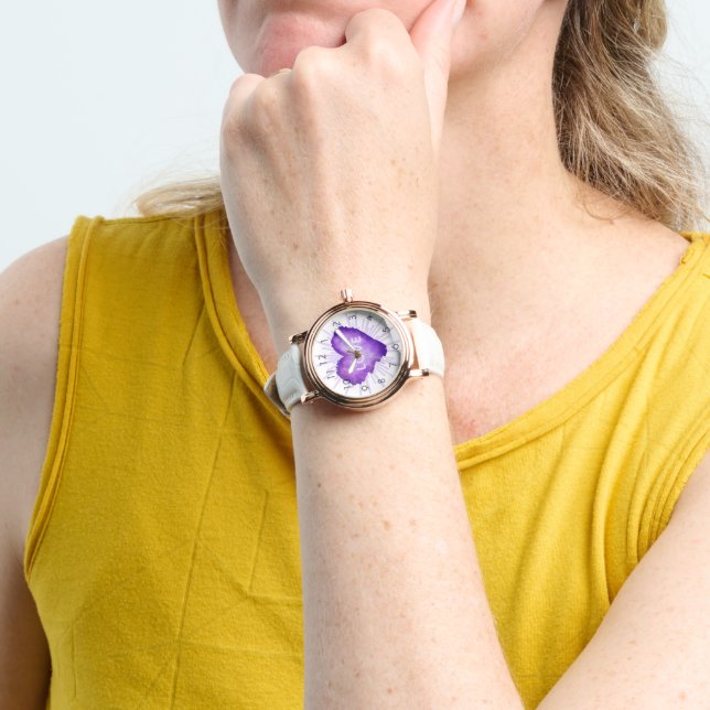 Purple Heart with LOVE Horloge (Pols)