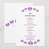 Purple Hearts Design Wedding Menu (Voorkant / Achterkant)