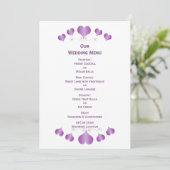 Purple Hearts Design Wedding Menu (Staand voorkant)