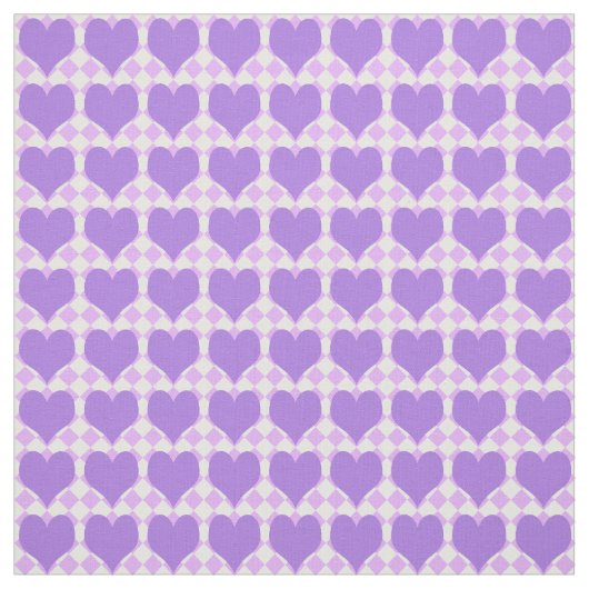 Purple Hearts Pattern Stof (Swatch)