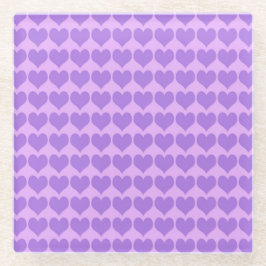 Purple Hearts Seamless Pattern Glazen Onderzetter