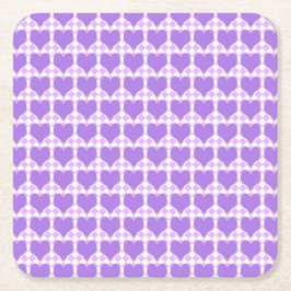 Purple Hearts Seamless Pattern Kartonnen Onderzetters