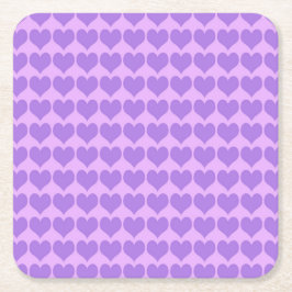 Purple Hearts Seamless Pattern Kartonnen Onderzetters