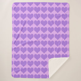 Purple Hearts Seamless Pattern Sherpa Deken