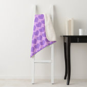Purple Hearts Seamless Pattern Sherpa Deken (In situ)