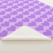 Purple Hearts Seamless Pattern Sherpa Deken (3/4)