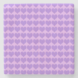 Purple Hearts Seamless Pattern Stenen Onderzetter